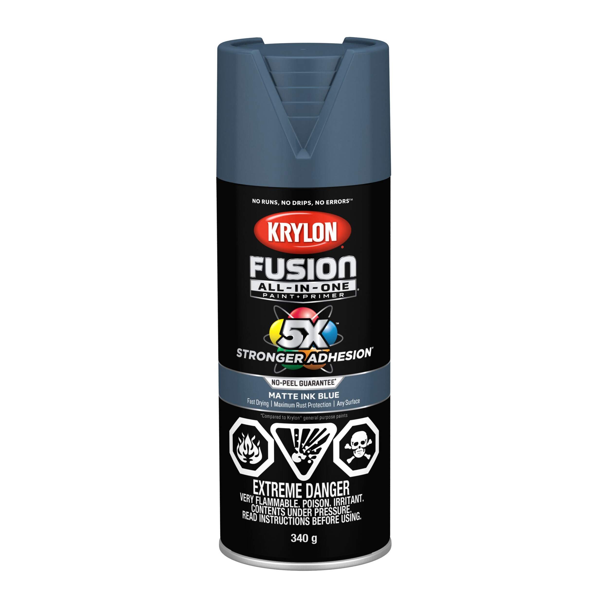 Krylon Fusion All-In-One® Spray Paint Aerosol, Matte, Ink Blue, 340-g Front_Flat