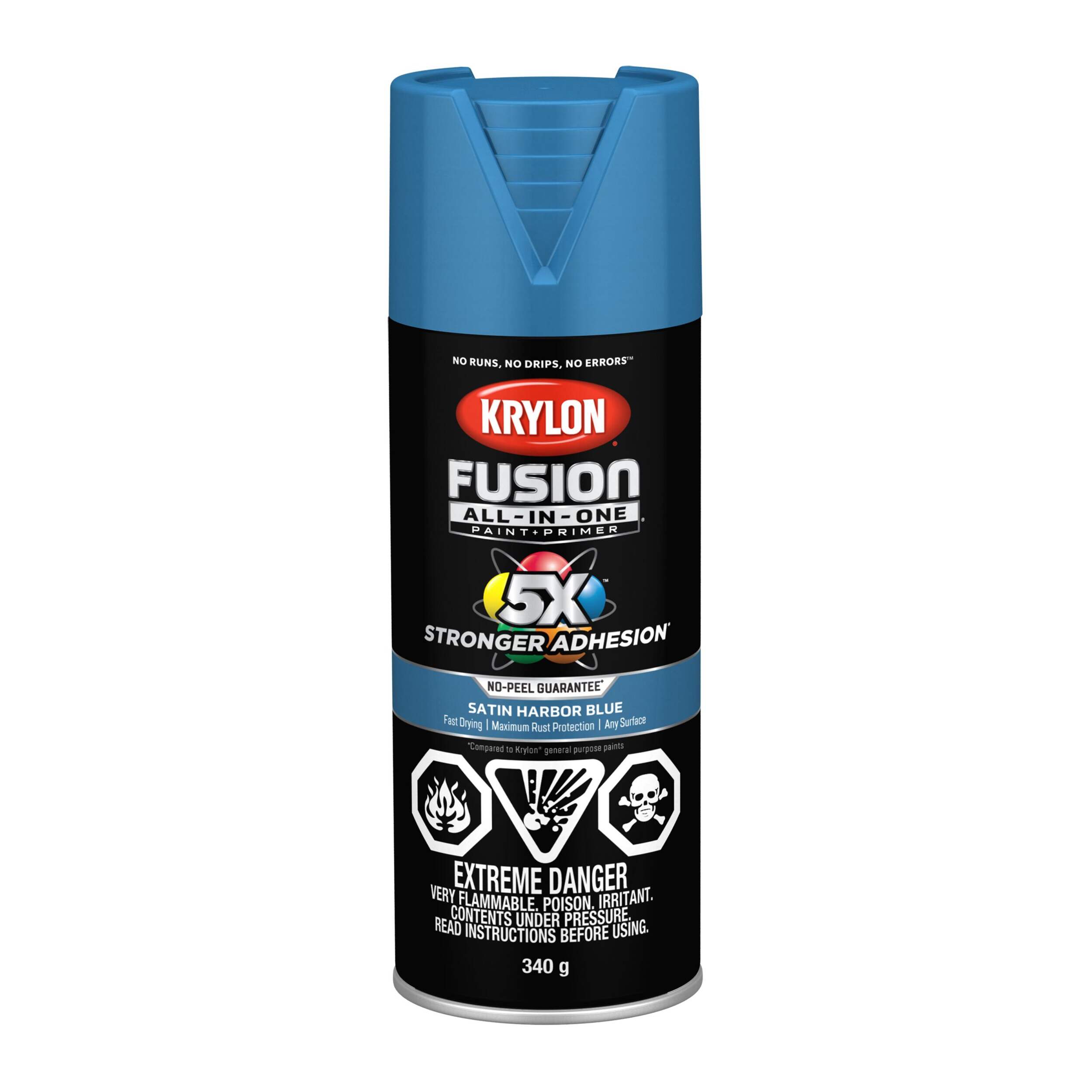 Krylon Fusion All-In-One® Spray Paint Aerosol, Satin, Harbour Blue, 340-g Front_Flat
