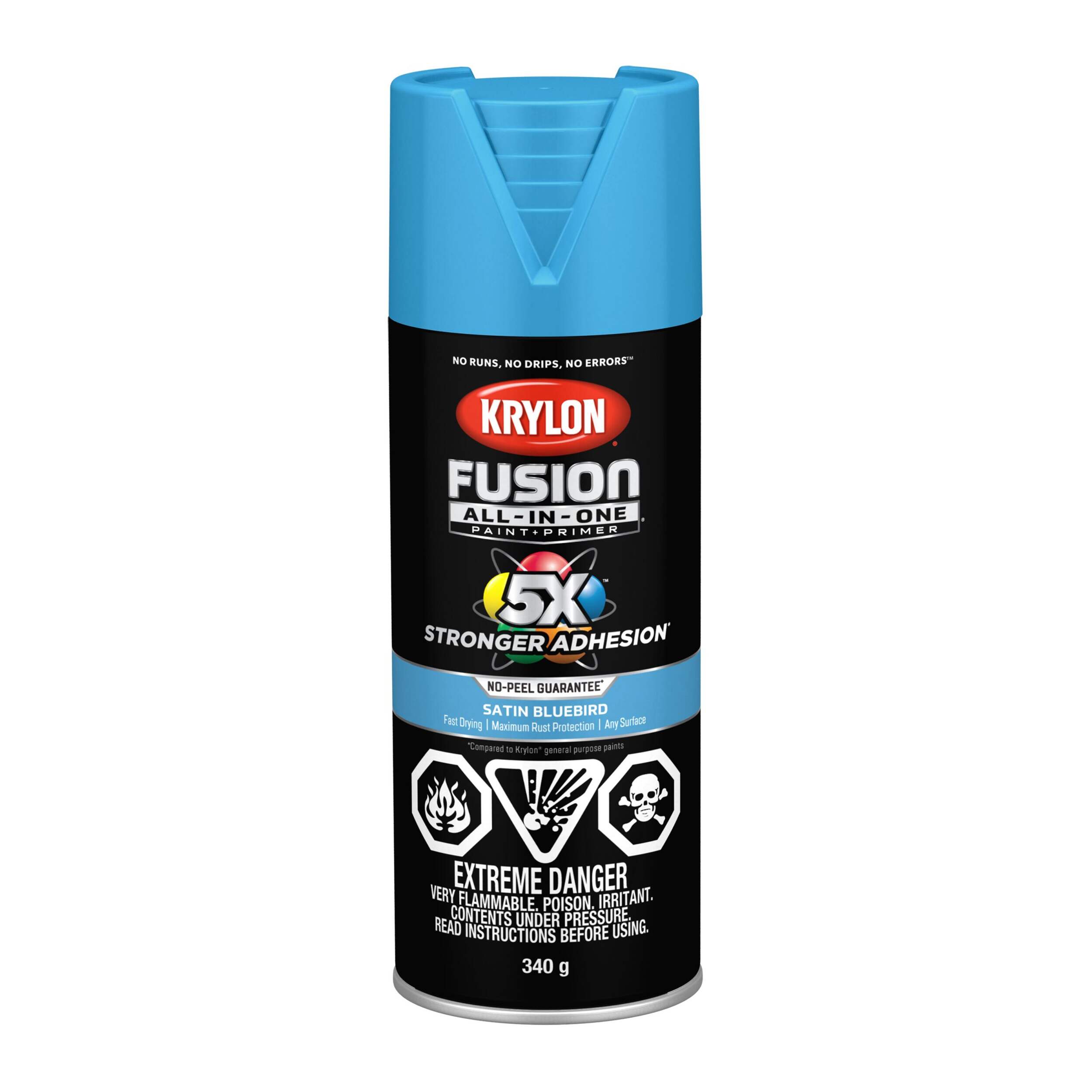 Krylon Fusion All-In-One® Spray Paint Aerosol, Satin, Bluebird, 340-g Front_Flat