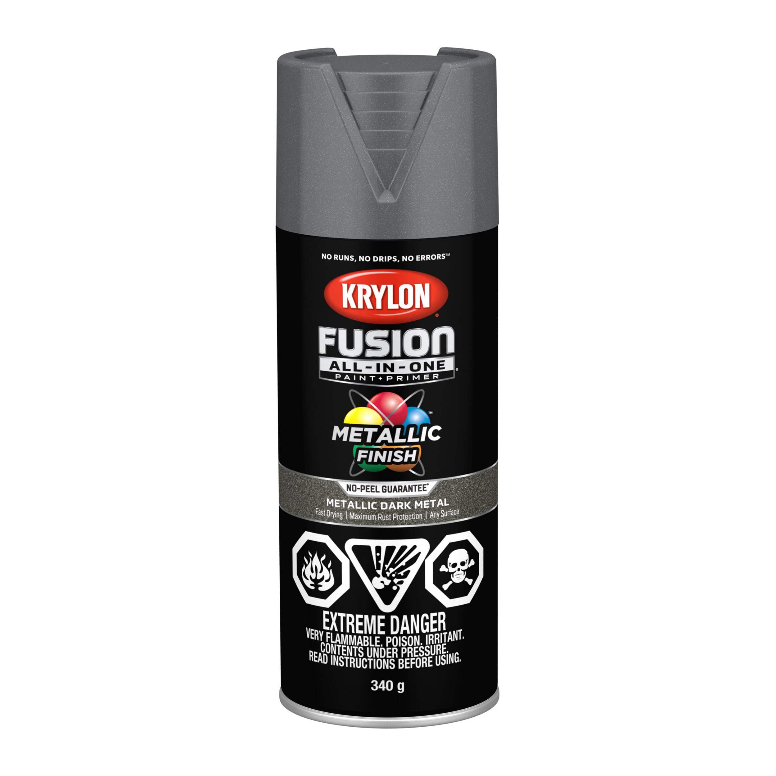 Krylon Fusion All-In-One® Metallic Spray Paint Aerosol, Aluminum, 340-g Front_Flat