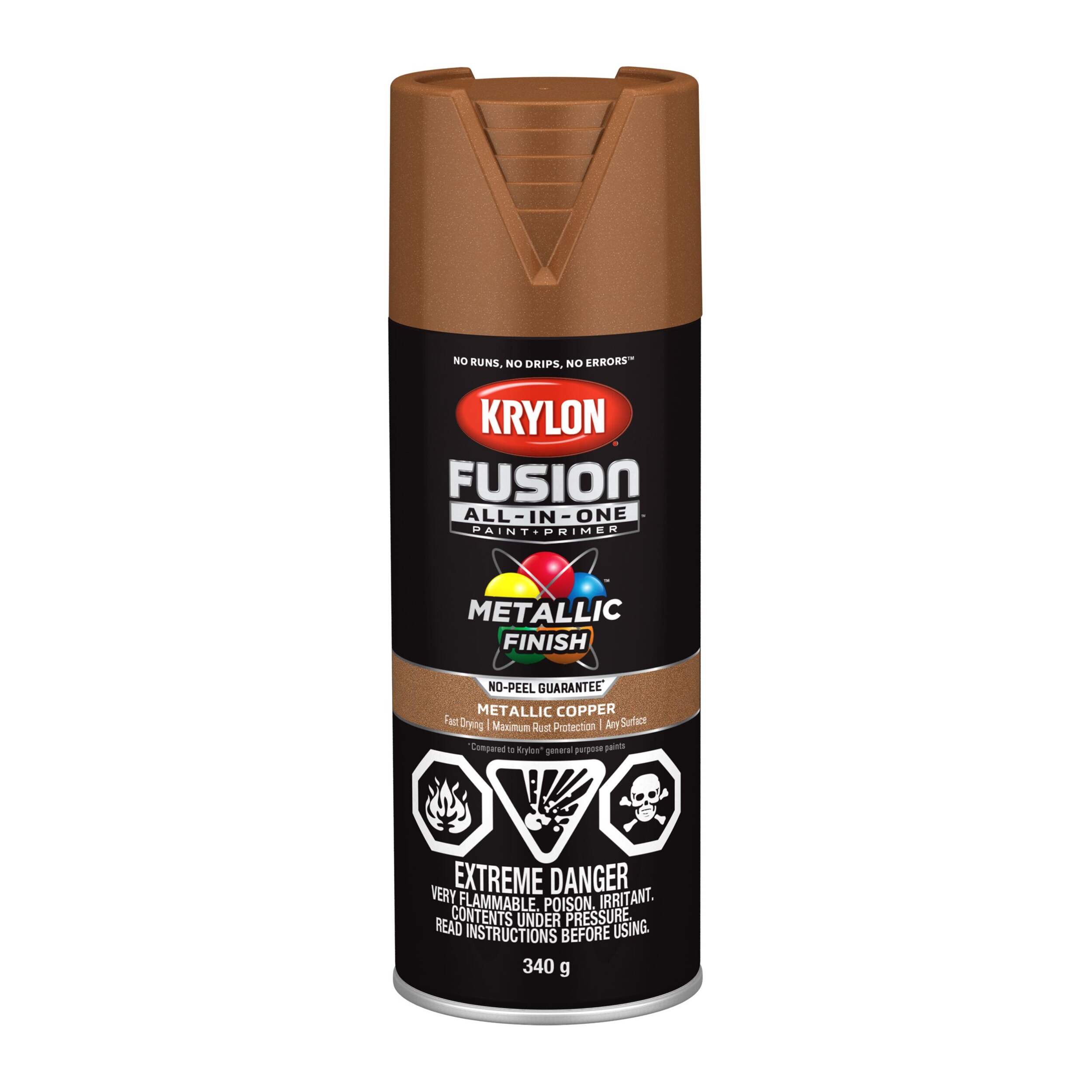 Krylon Fusion All-In-One® Metallic Spray Paint Aerosol, Copper, 340-g Front_Flat
