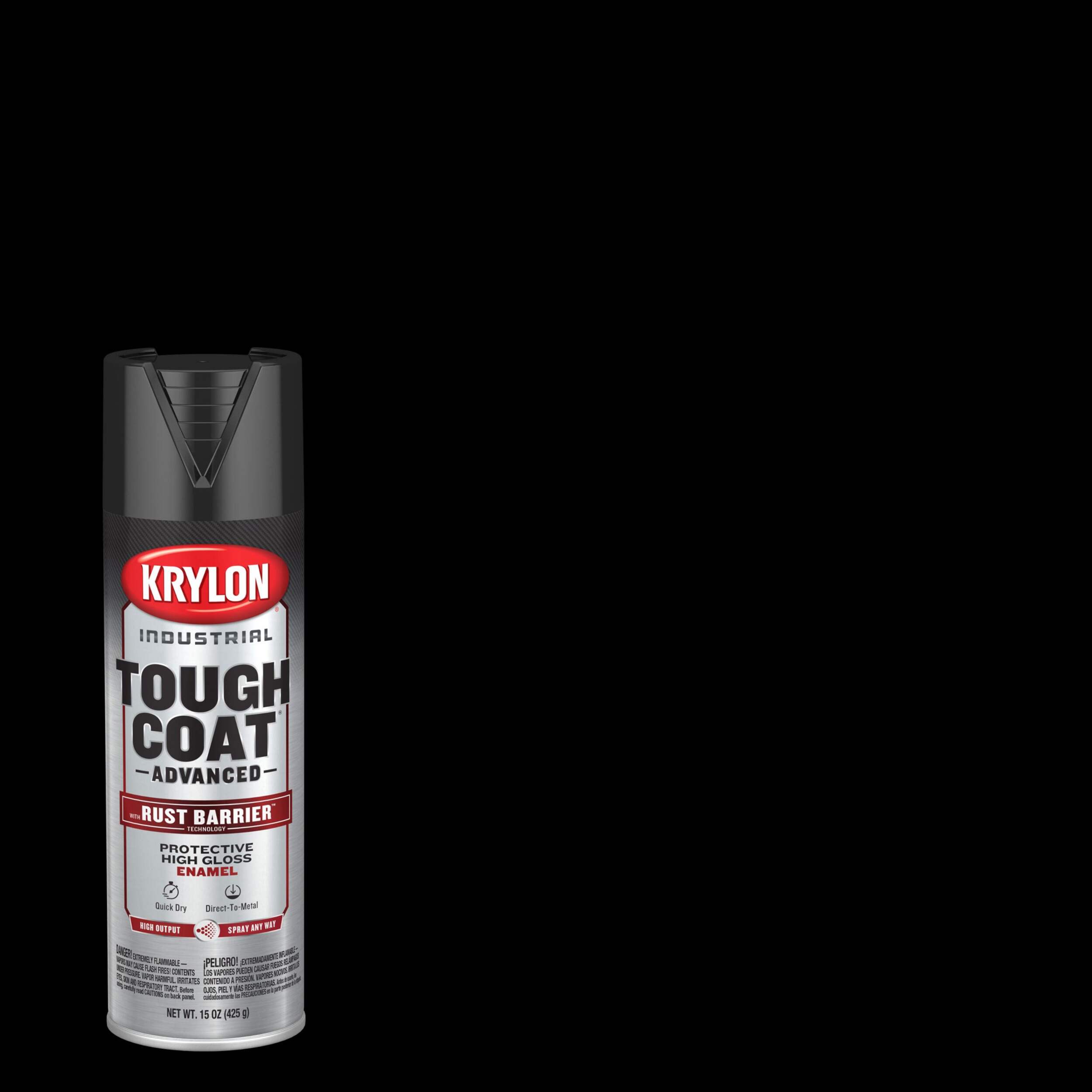 Krylon Industrial™ Tough Coat® Advanced Rust Spray Aerosol, Gloss, Black, 425-g Front_Flat