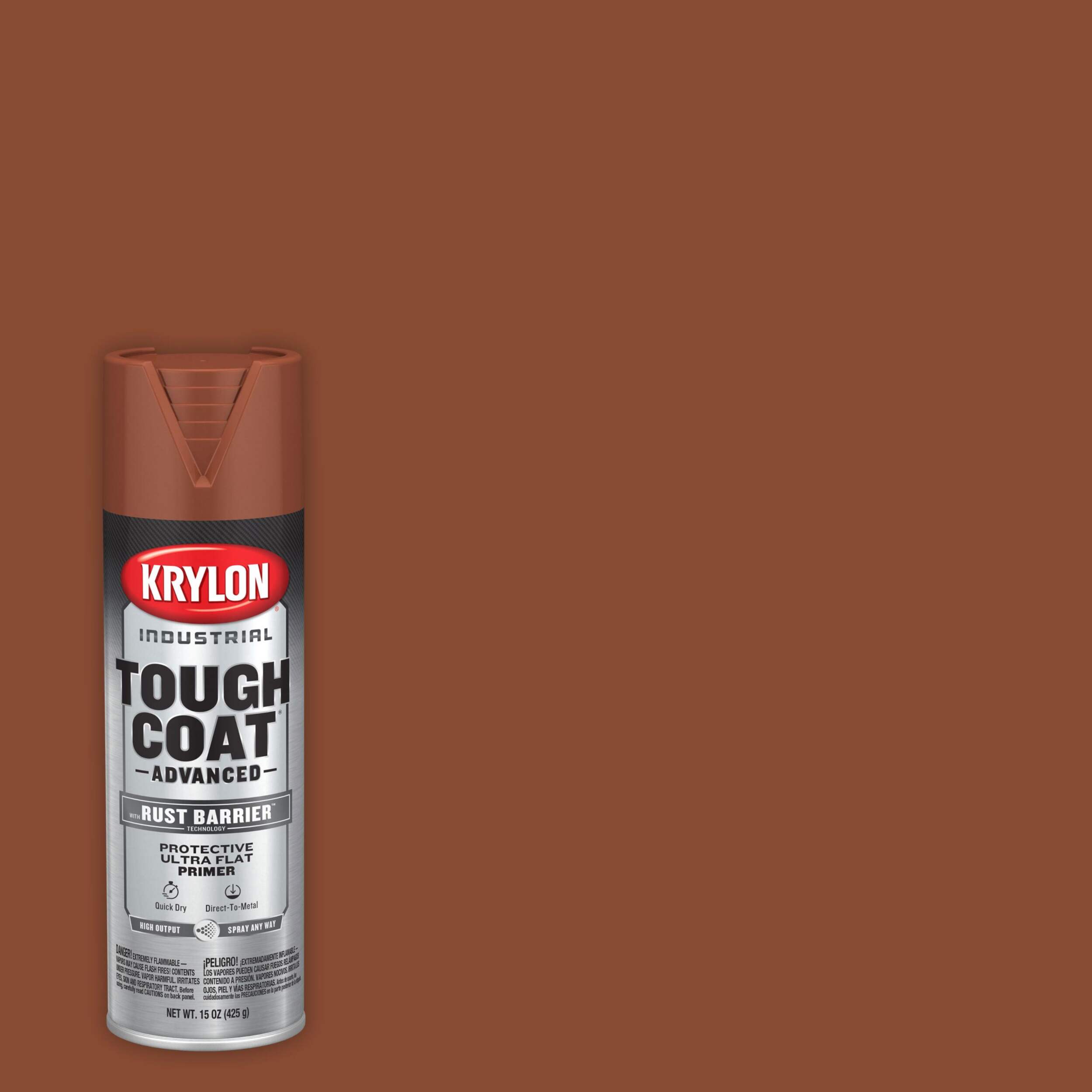 Krylon Industrial™ Tough Coat® Advanced Rust Spray Aerosol, Primer, Red Oxide, 425-g Front_Flat