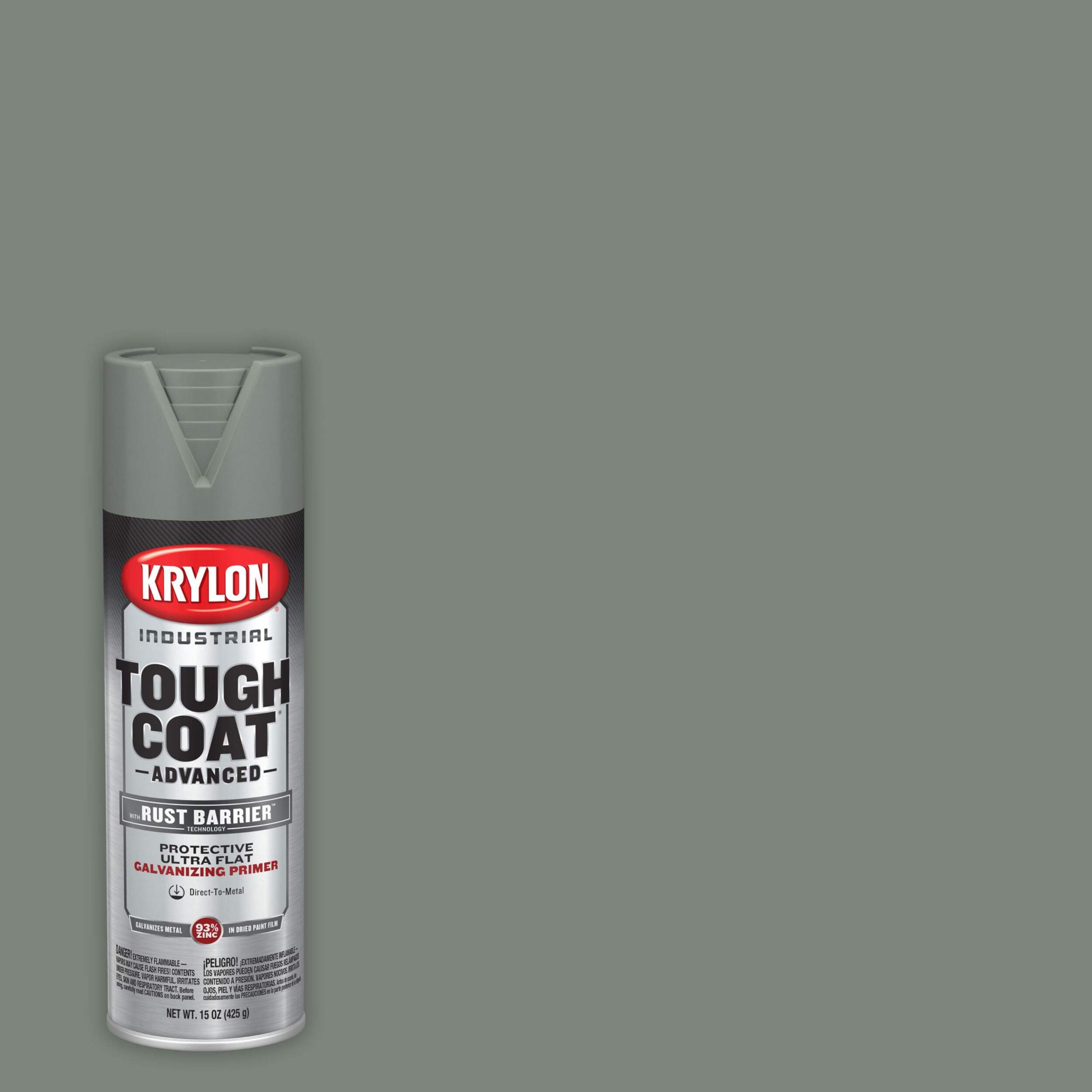 Krylon Tough Coat  Rust Aerosol Galvanizing Primer 425g Front_Flat