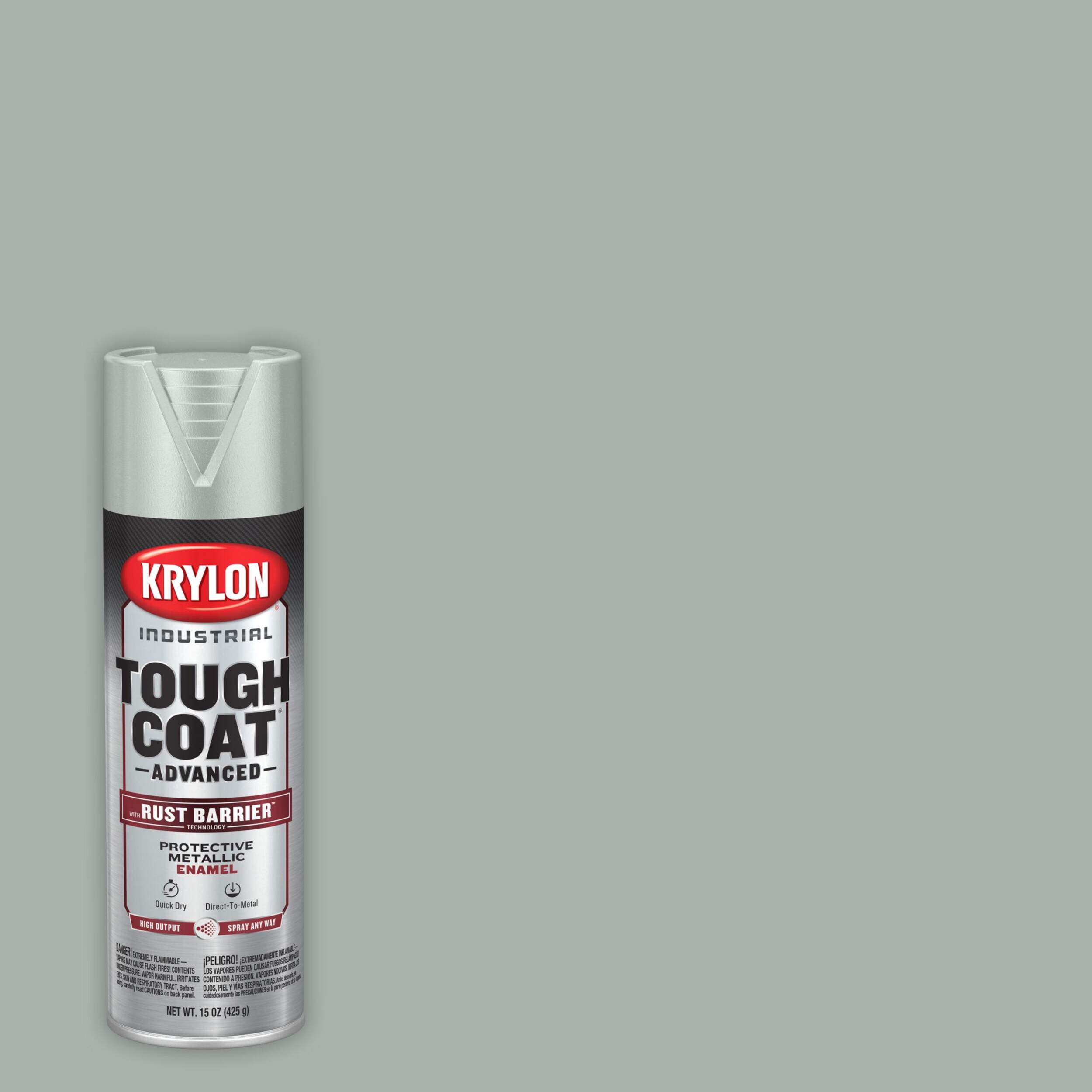 Krylon Industrial™ Tough Coat® Advanced Rust Spray Aerosol, Metallic, Aluminum, 425-g Front_Flat