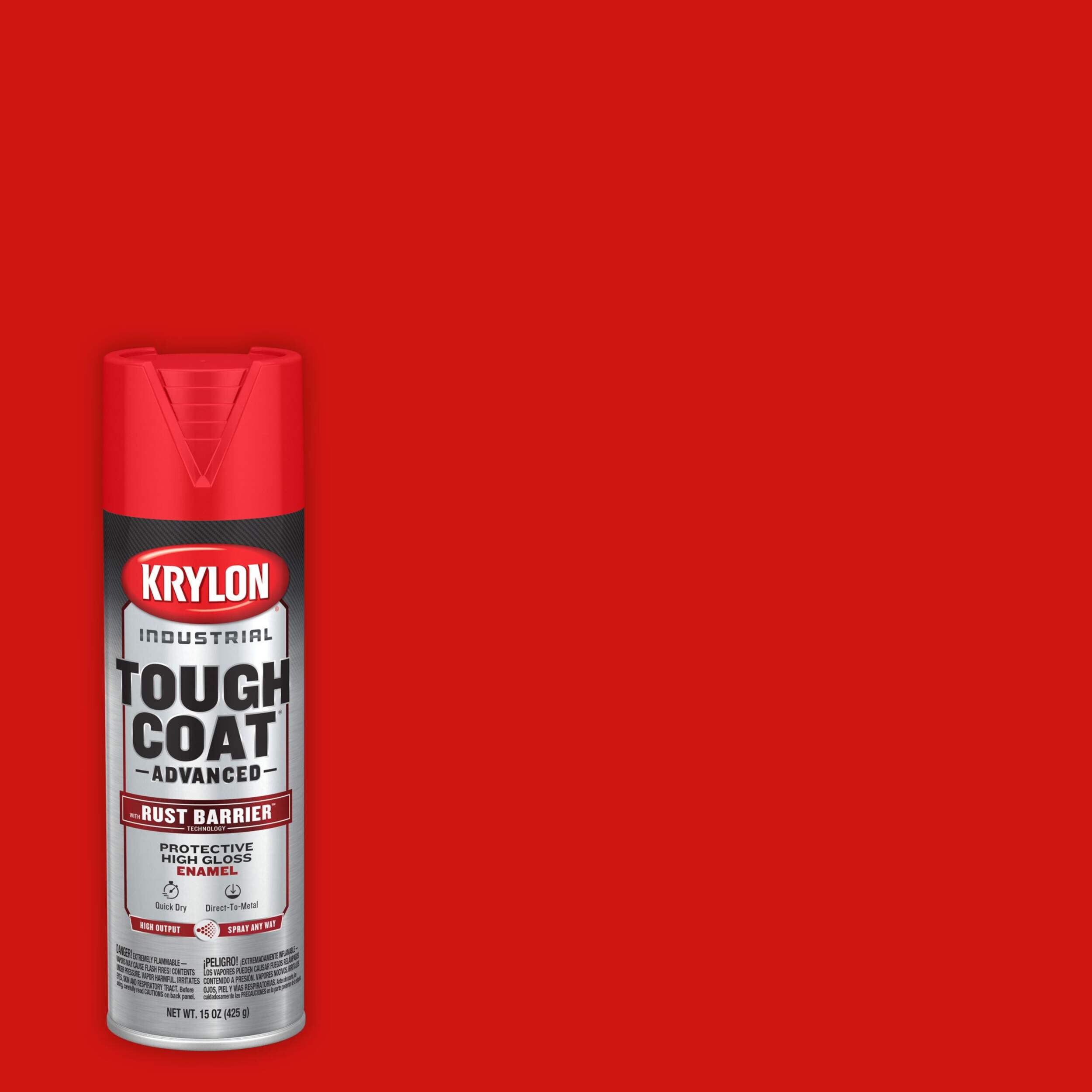 Krylon Industrial™ Tough Coat® Advanced Rust Spray Aerosol, Gloss, Bright Red, 425-g Front_Flat