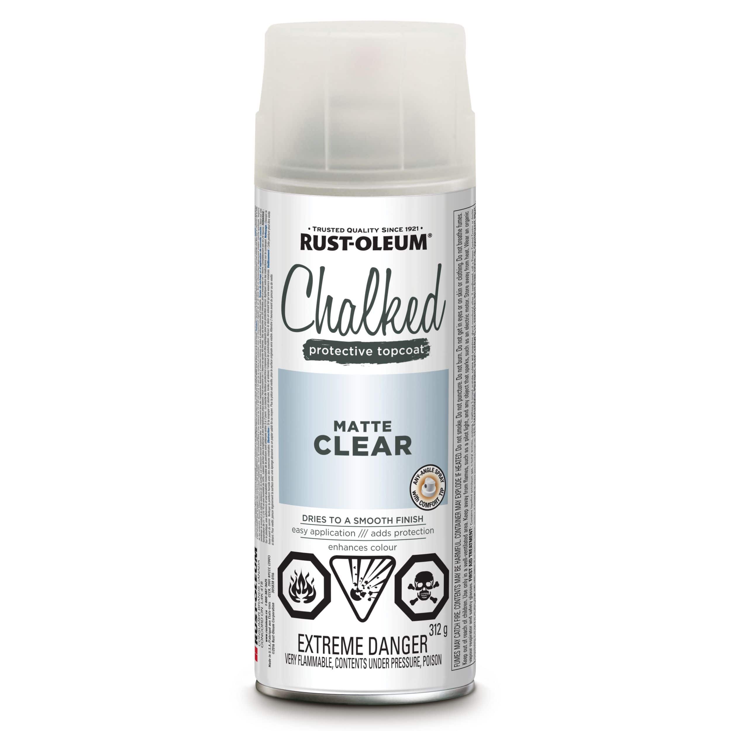 Rust-Oleum Chalked Protective Topcoat Spray Paint, Matte Clear, 312-g