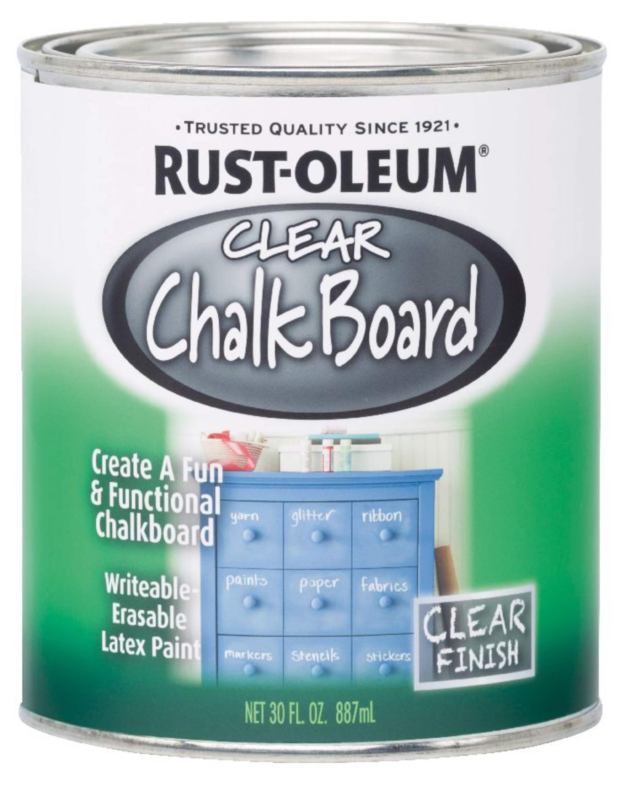 Rust-Oleum® Specialty Latex Chalkboard Paint, Writeable & Erasable, Clear, 887-mL/0.95-qt Front_Elevated