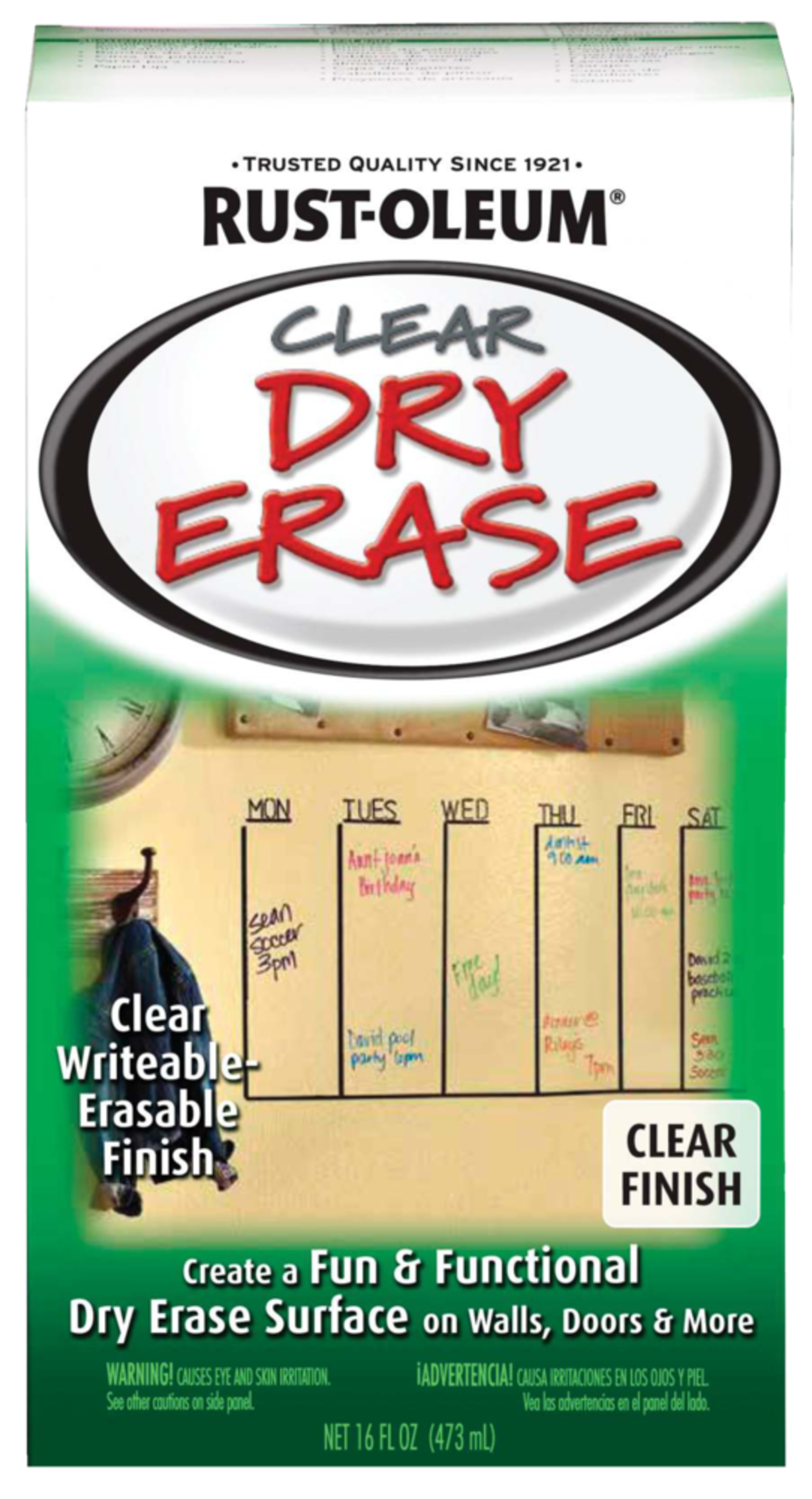Rust-Oleum® Specialty Dry Erase Interior Paint, Writeable & Erasable, Clear, 887-mL/0.95-qt Front_Elevated