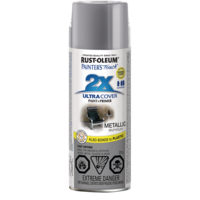 Peinture mate polyvalente en aérosol très protectrice Rust-Oleum Painter's Touch 2X, aluminium métallique, 340 g