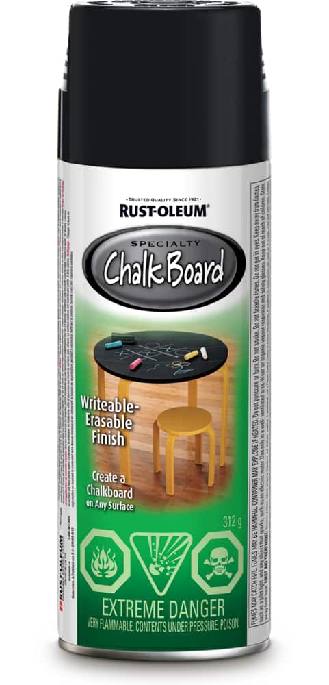 Rust Oleum Specialty Chalk Board Aerosol Spray Paint Writeable Erasable Clear 312 G Canadian Tire - Rust Oleum Specialty Paint For Plastic Colors