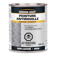 Peinture antirouille pour l'intérieur et l'extérieur Armor Coat, fini durable avec protection, 946 mL/1 pte Front_Flat