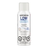 Rust-Oleum Low Odour Water-Based Paint Spray Aerosol, Snow White, 312-g Front_Flat