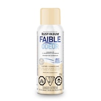 Peinture en aérosol à base d'eau à faible odeur Rust-Oleum, lustré, blanc lin, 312 g Front_Flat