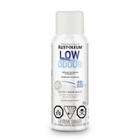 Rust-Oleum Low Odour Water-Based Paint Spray Aerosol, Matte, Snow White, 312-g Front_Flat