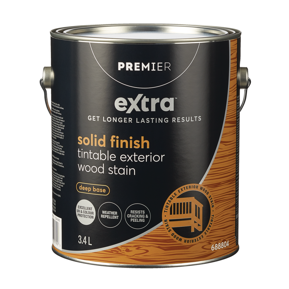 Premier Extra Tintable Exterior Wood Stain, Solid, Deep Base, 3.78L/1