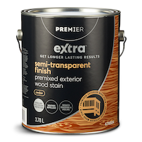 Premier Extra Premixed Exterior Wood Stain, Semi-Transparent, Cedar, 3.78-L Front_Elevated