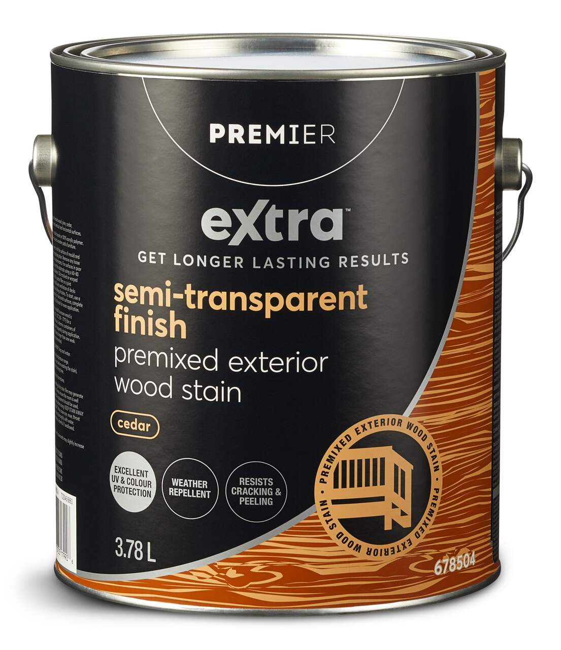 Premier Extra Premixed Exterior Wood Stain, Semi-Transparent, Cedar,  3.78-L/1-Gallon