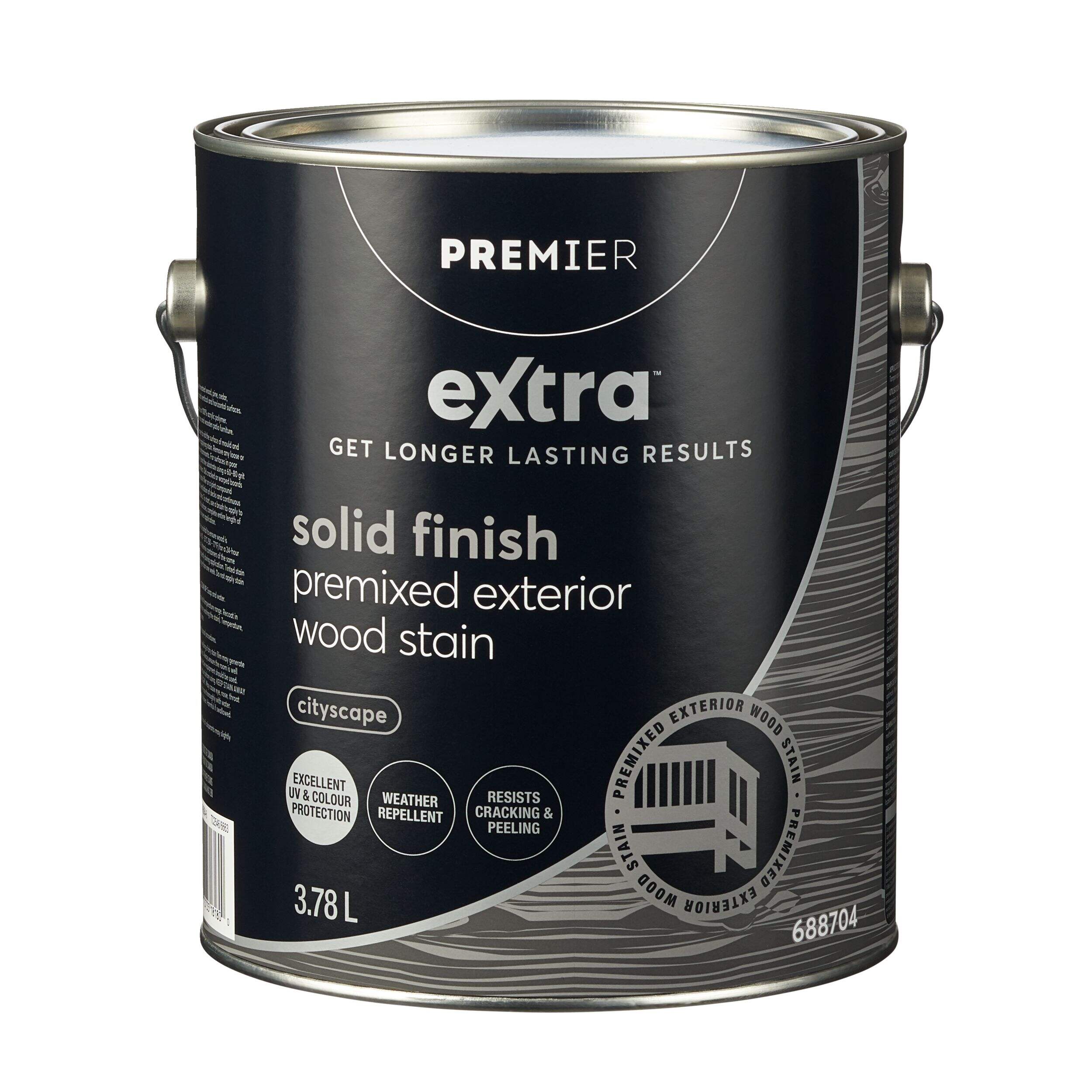 Premier Extra Premixed Exterior Wood Stain, Solid, Cityscape, 3.78-L/1-Gallon Front_Elevated