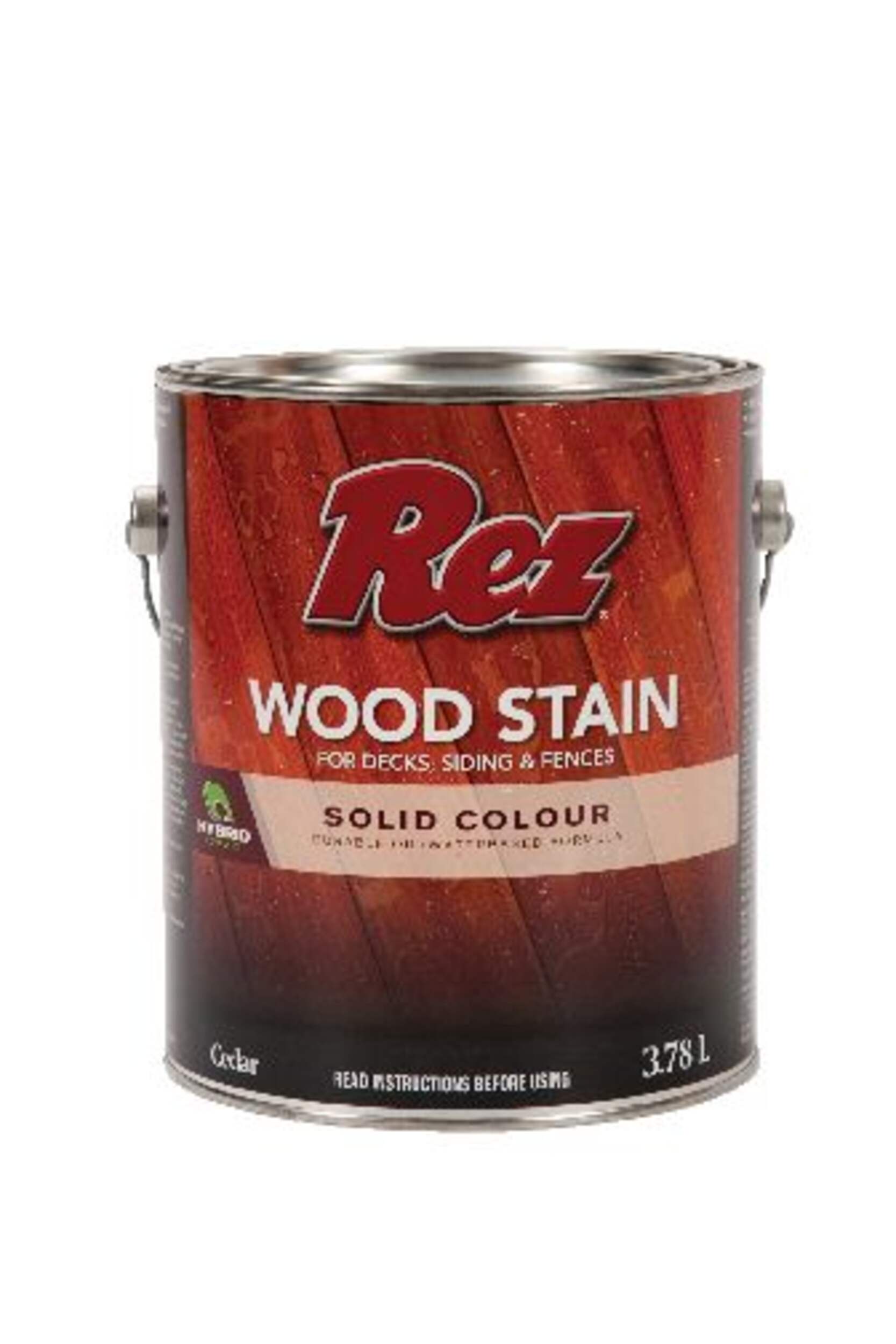 REZ Durable Water-Based Wood Stain for Decks, Siding & Fences, Solid Cedar, 3.78-L Front_Elevated