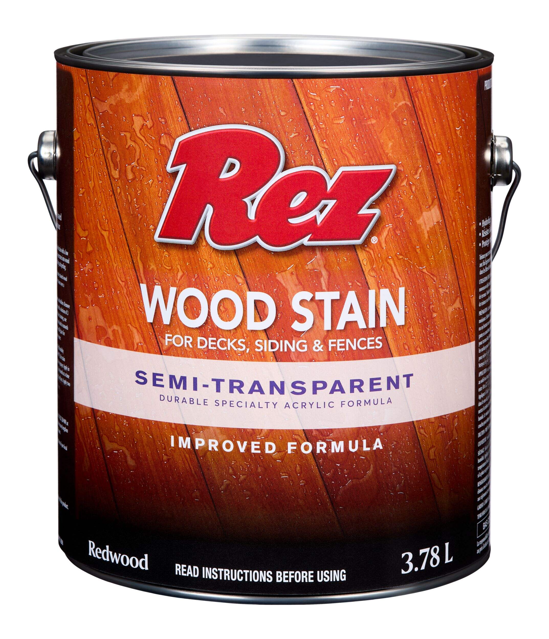 REZ Semi-Transparent Stain, Redwood, 3.78-L Front_Elevated