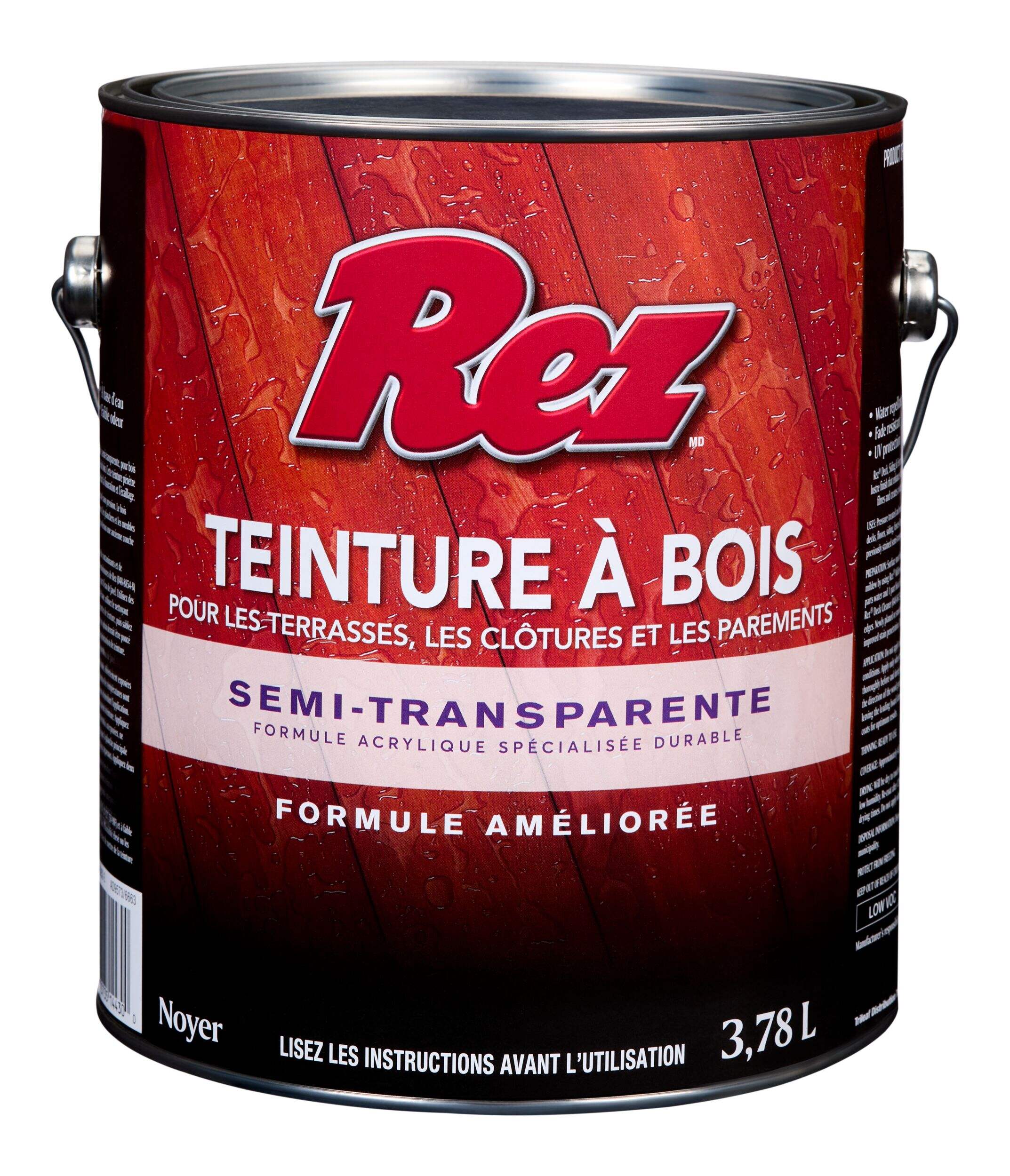 Teinture semi-transparente REZ, noyer, 3,78 L Front_Elevated