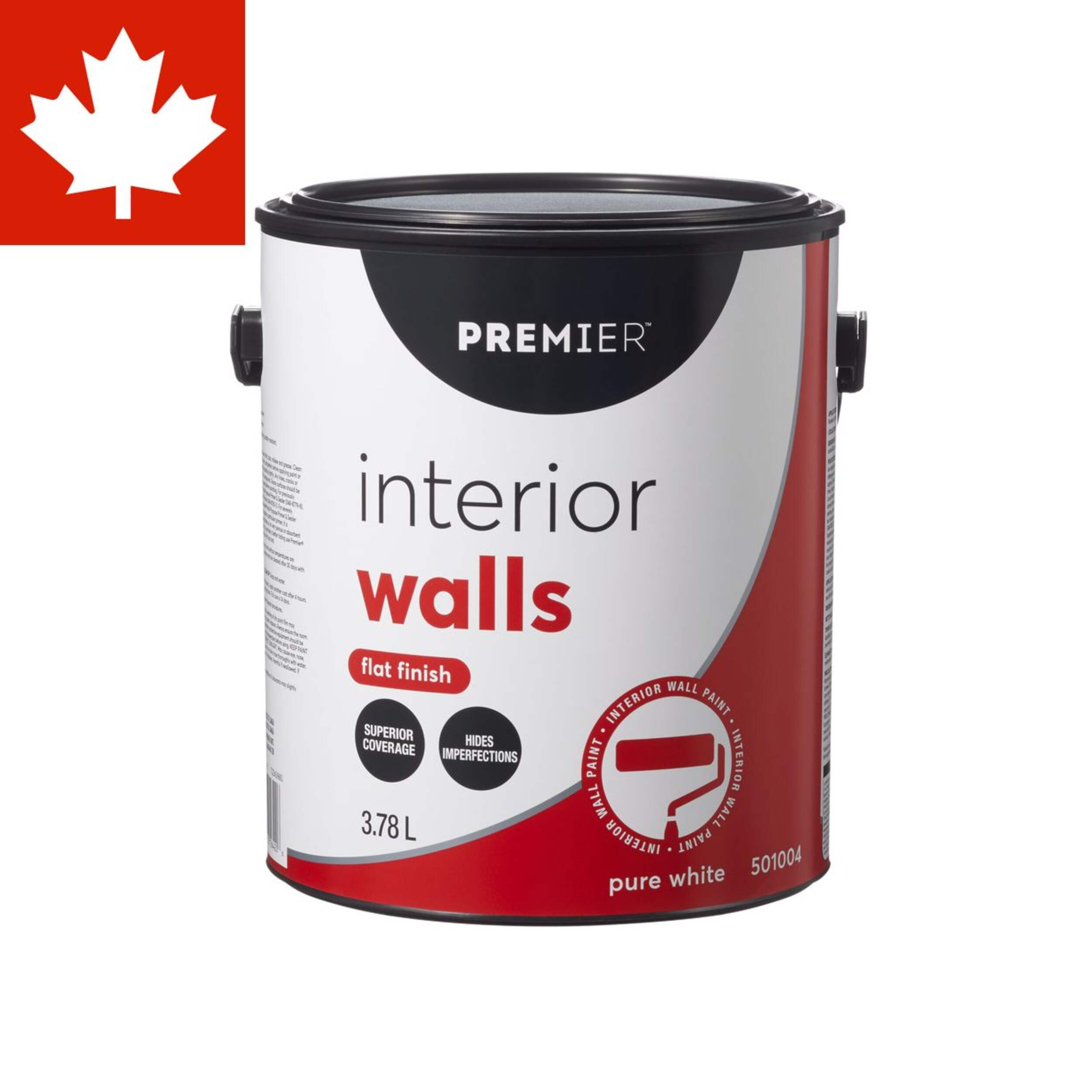 Premier Interior Walls, Flat White, Gallon Front_Flat