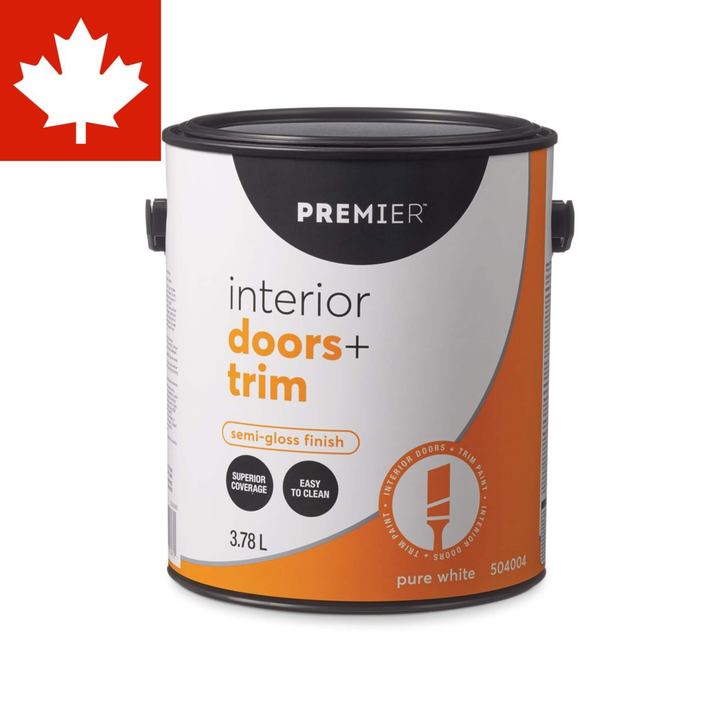 Premier Interior Doors & Trim Paint, Superior Coverage, Semi-Gloss, 1-Gal Front_Elevated