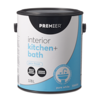 Premier Interior Kitchen & Bathroom Paint, Superior Coverage, Satin, Gallon Front_Elevated