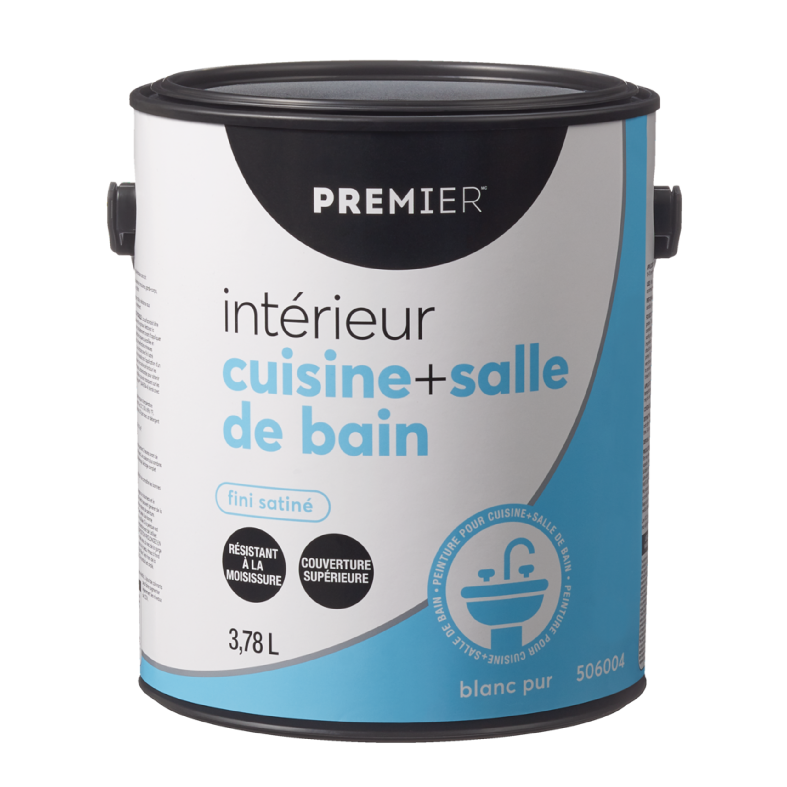 Peinture d'intérieur pour cuisine et salle de bain Premier, couverture de qualité supérieure, satiné, gallon Front_Elevated