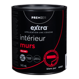 Peinture et apprêt d'intérieur pour murs Premier Extra, couverture en une couche, mat, pinte Front_Elevated