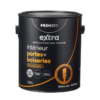Peinture et apprêt d'intérieur pour portes et moulures Premier Extra, couverture en une couche, semi-lustré, gallon Front_Elevated