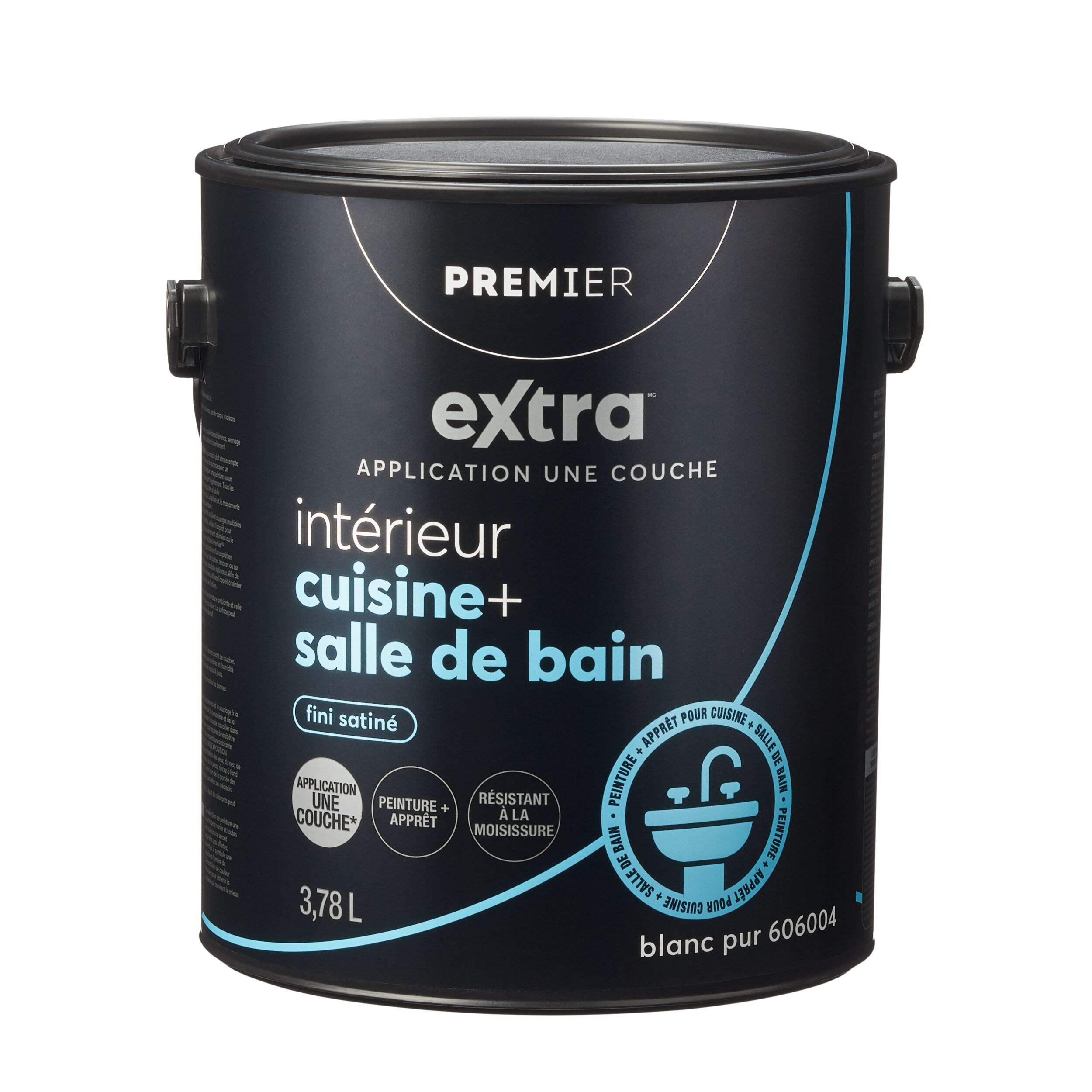 Peinture et apprêt d'intérieur pour cuisine et salle de bain Premier Extra, couverture en une couche, satiné, gallon Front_Elevated