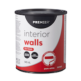 Premier Interior Walls Paint, Superior Coverage, Flat, Quart Front_Flat