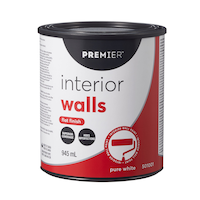 Premier Interior Walls Paint, Superior Coverage, Flat, Quart Front_Flat