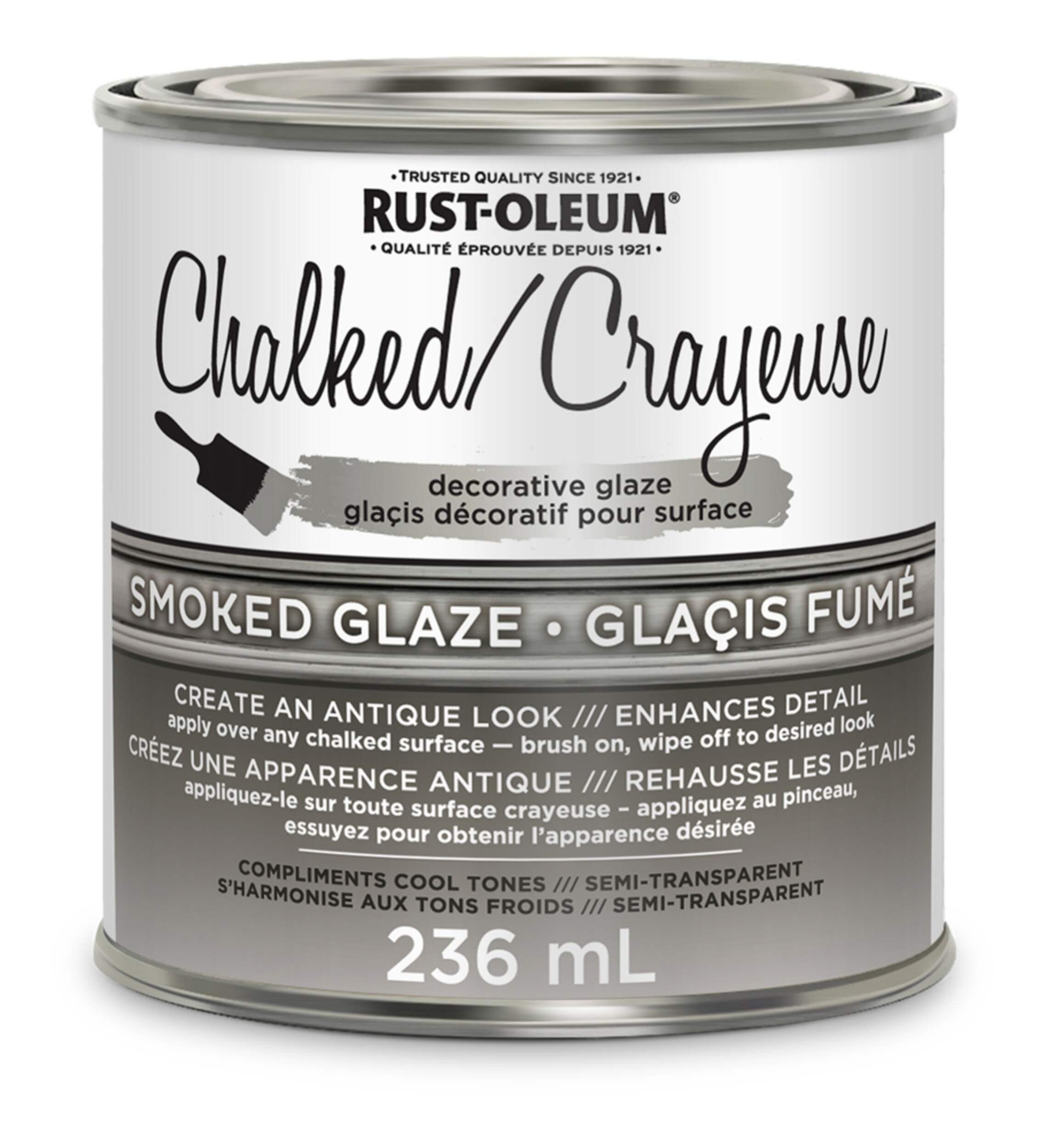 Rust-Oleum® Chalked Decorative Smoked Glaze, Semi-Transparent, 236-mL/0.25-qt Front_Elevated
