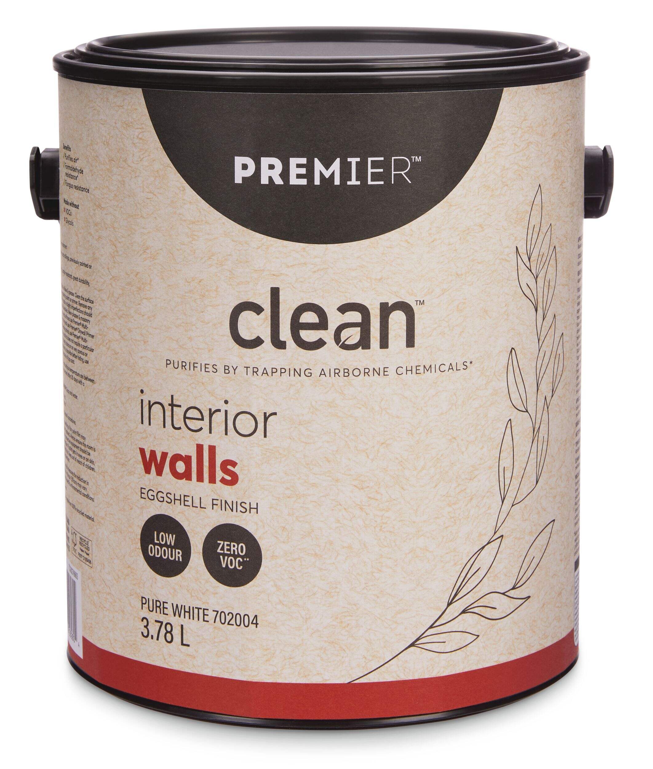 Premier Clean™ Interior Walls Paint, Eggshell, White, 1Gal Canadian Tire