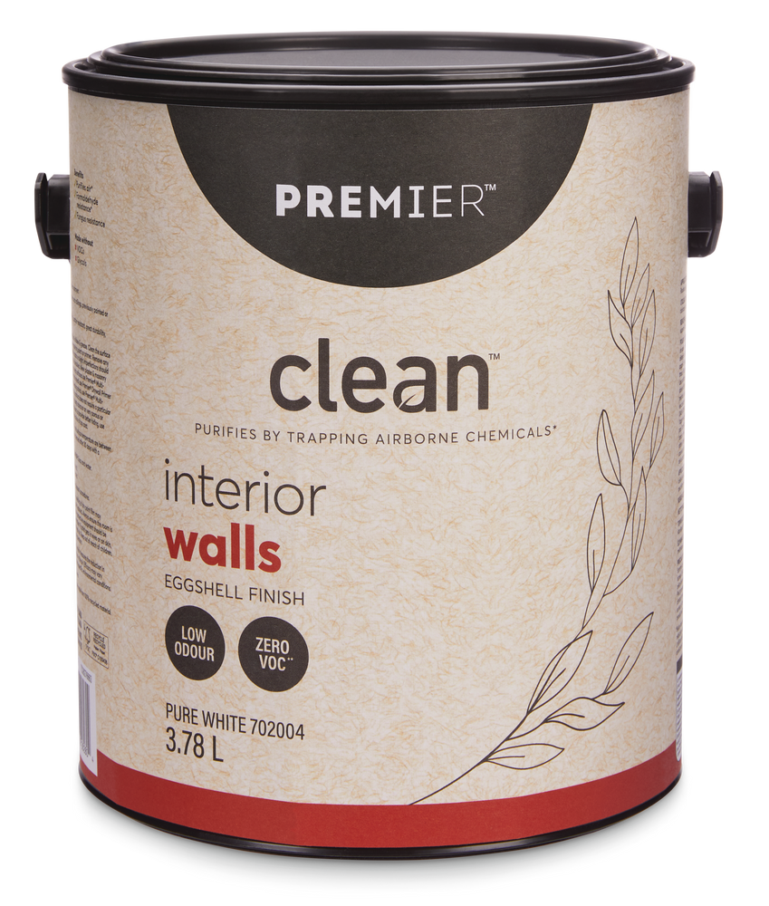 Premier Clean™ Interior Walls Paint, Eggshell, White, 1Gal Canadian Tire