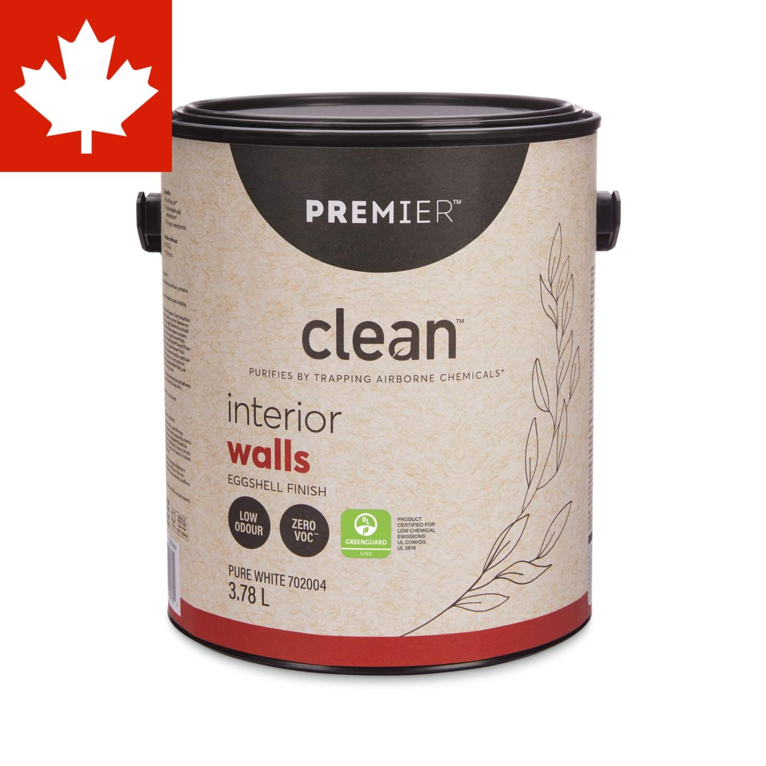 Premier Clean™ Interior Walls Paint, Eggshell, White, 1-Gal Front_Elevated