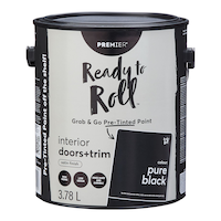 Premier Ready To Roll Doors/Trim Paint, Satin, Pure Black, 3.78-L Front_Elevated