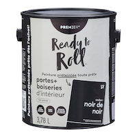 Peinture pour portes et moulures Premier Ready To Roll, satiné, noir de noir, 3,78 L Front_Elevated