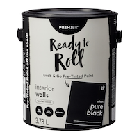 Premier Ready To Roll Interior Wall Paint, Eggshell, Pretinted, Pure Black, 3.78-L/1-Gallon Front_Elevated