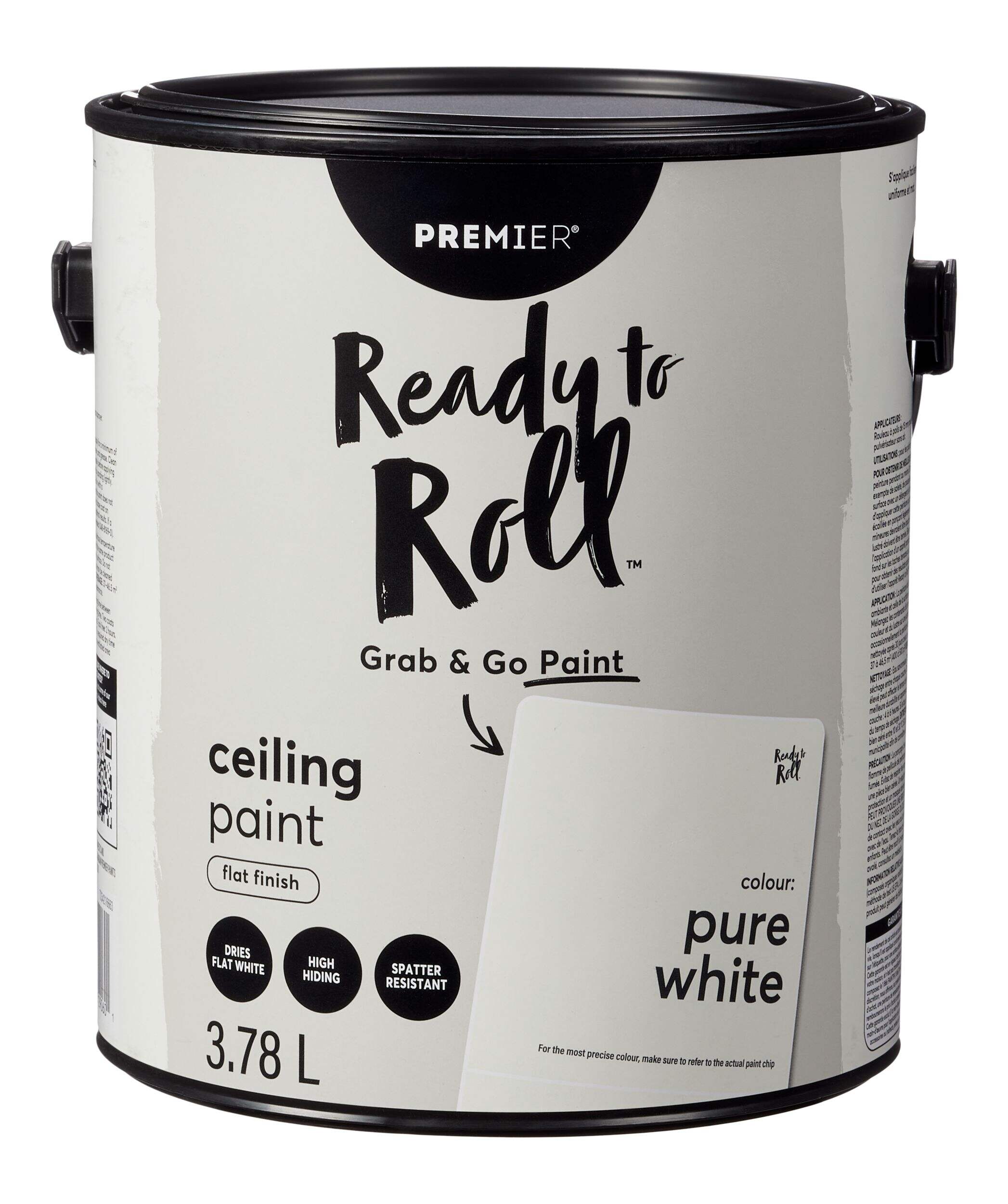Premier Ready To Roll Interior Ceiling Paint, White, 3.78-L/1-Gallon Front_Flat