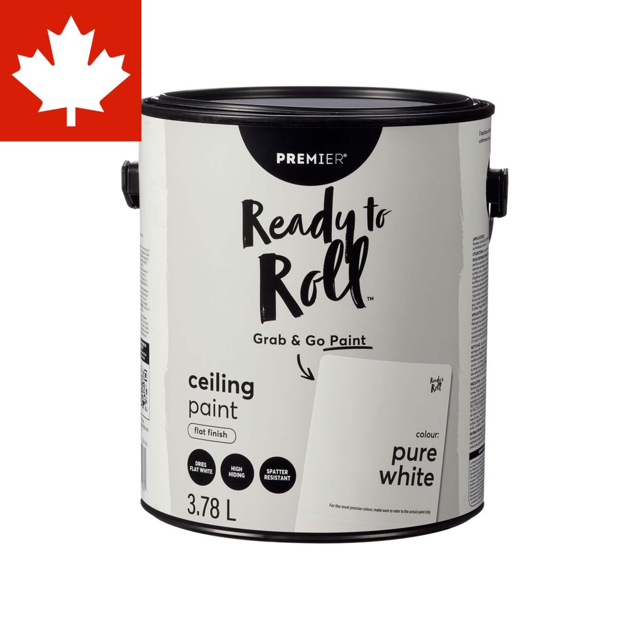 Premier Ready To Roll Interior Ceiling Paint, White, 3.78-L/1-Gallon Front_Flat