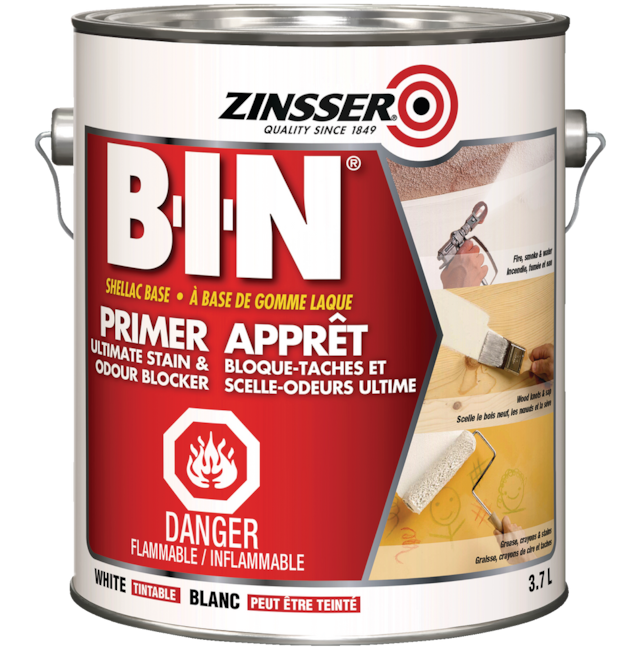 Zinsser BIN Shellac Base Primer Sealer & Stain Killer, 3.78L/1