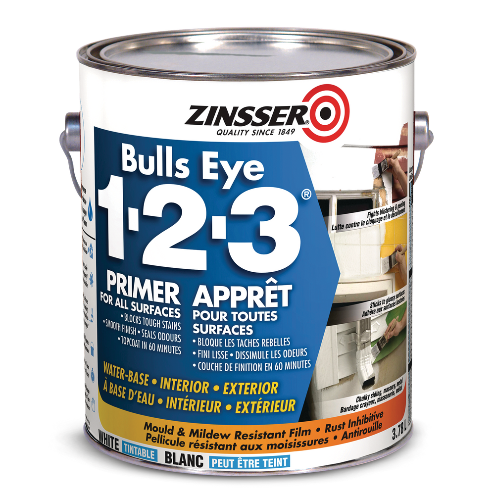 Apprêt scellant à base d'eau Zinsser Bulls Eye 123 pour toutes les