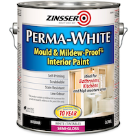 Zinsser Mould & Mildew Interior Latex Paint, Semi-Gloss, 3.7-L