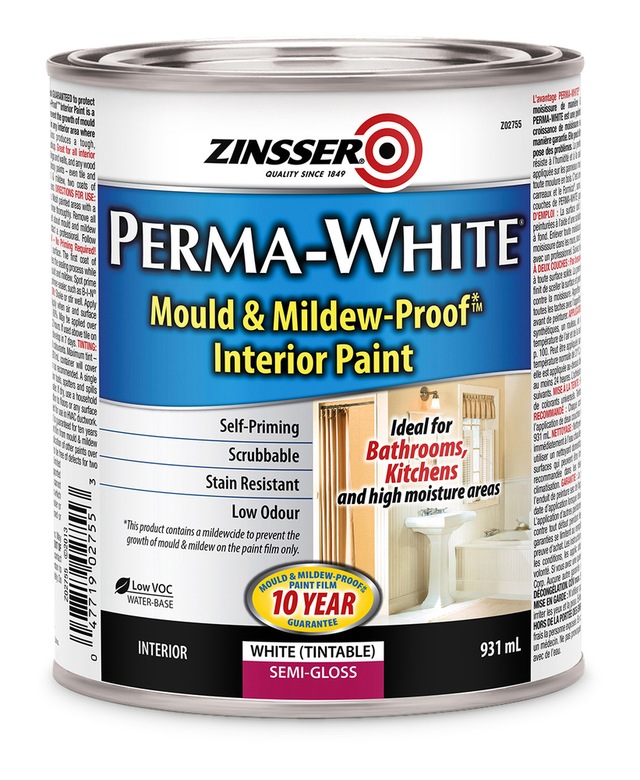 Zinsser Mould & Mildew Interior Latex Paint, SemiGloss, 931mL