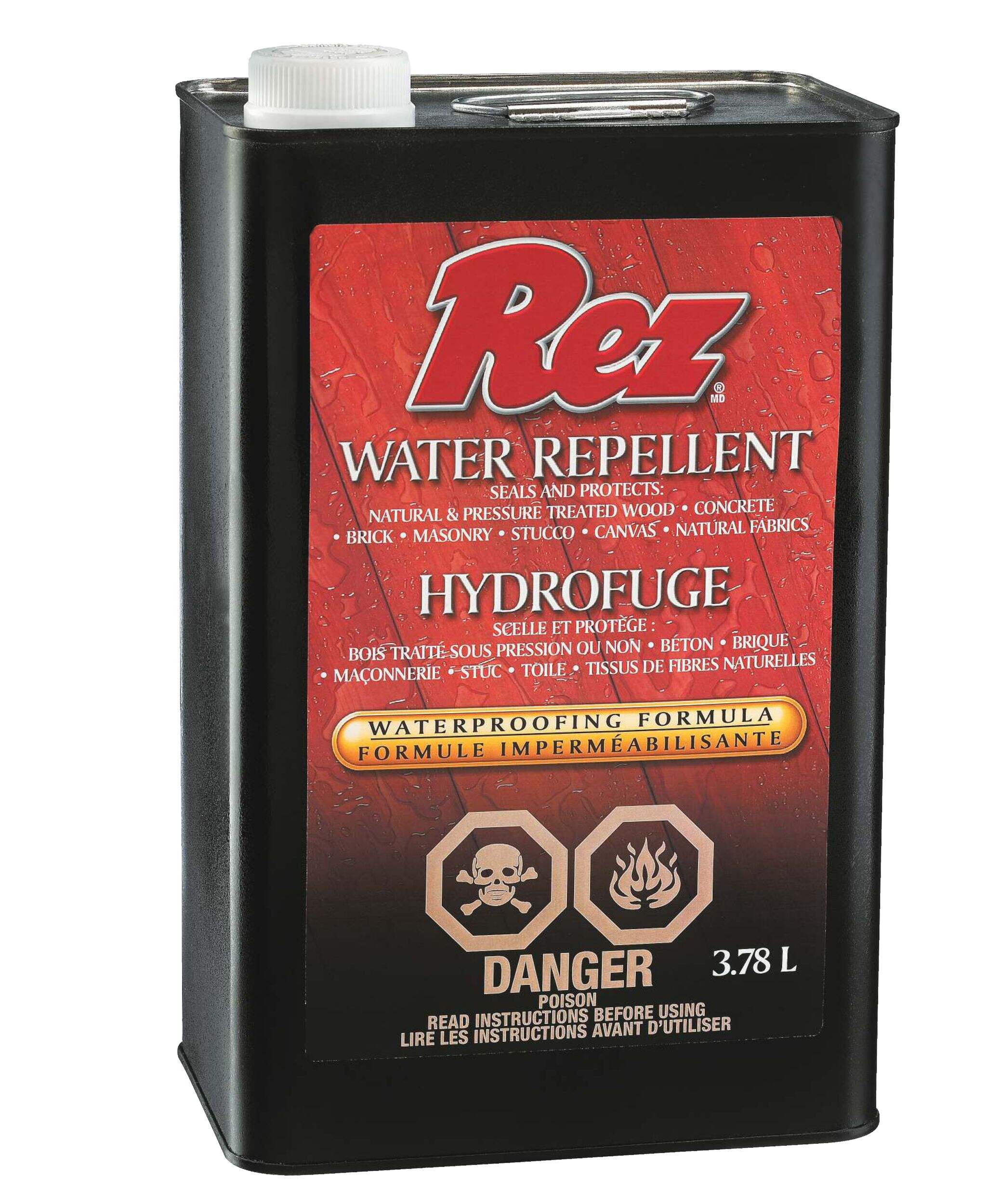 REZ Water Repellent Sealer & Protector, Weather-Resistant, 3.78-L/1-Gallon Front_Angled_Right