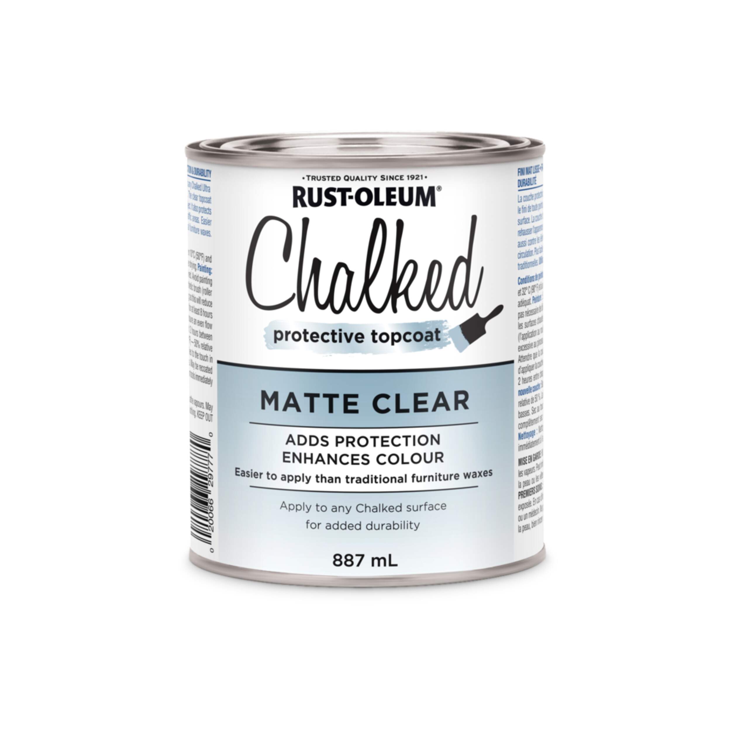 Rust-Oleum® Chalked Protective Topcoat Paint, Matte Clear, 887-mL/0.95-qt Front_Elevated